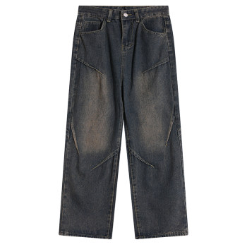 BMOB American high street casual jeans for men, trendy brand design streets , ໂສ້ງຂາຍາວລະດູໃບໄມ້ປົ່ງແລະດູໃບໄມ້ລົ່ນ, trendy ແລະວ່າງ