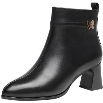 Red dragonfly fashionable casual comfortable genuine leather short leather boots for women