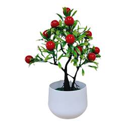 Artificial Flowers, Fake Flowers, Dried Flowers, Bonsai, Money Tree, Plastic Festive Red Fruit, Dining Table, Living Room, Bedroom Decoration Ornaments