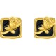 Trendy Acer Royal Style Series Black Rose Pure Gold Earrings Gold 5D Hard Gold Glossy Paint Valentine's Day Gift