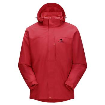 Chinese red camel jacket, men and women, three-in-one windproof waterproof jacket, outdoor travel mountaineering clothing