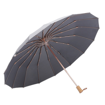 (Direct sales) Japan imported Mamoru tri-fold umbrella retro double folding umbrella reinforced and thickened anti-male umbrella