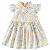 Girls dress summer dress new baby one-year-old dress childrens national style cheongsam dress summer childrens princess dress