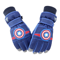 Childrens gloves winter 3 years old five-finger plus velvet thickening and keeping warm for primary school boys skiing waterproof playing in the snow cute female 5
