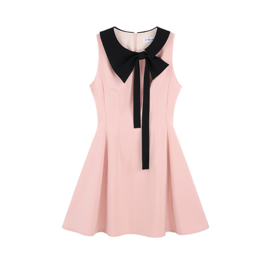 Little fragrant style pink bow girl dress for women