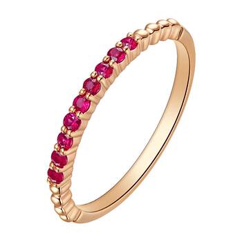 Ilco youke xiaoxingyun red 9k gold natural ruby ring light luxury fine colorful treasure tail ring row ring for women