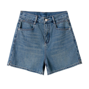 ໂສ້ງຂາສັ້ນ denim ຂາກວ້າງທີ່ມີແອວສູງ ແລະຫຼາກຫຼາຍຮູບແບບໃນລະດູຮ້ອນສຳລັບຜູ້ຍິງ