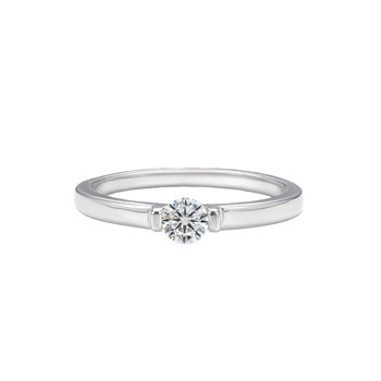 Leidy suspended u diamond s925 silver plated real gold ring