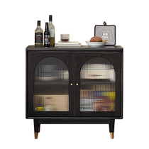 Original element solid wood sideboard against the wall integrated cabinet oak light luxury black storage cabinet tea cabinet M6141