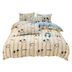 Ab Side Pure Cotton Baby Velvet Four-Piece Set Pure Cotton Quilt Cover Winter Milk Coral Velvet Fleece-Lined Bed Bed Sheets Three-Piece Set