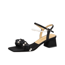 LilyWei black high heels womens 2024 new summer open-toe sandals for outer wear fashionable and versatile large size 41-43