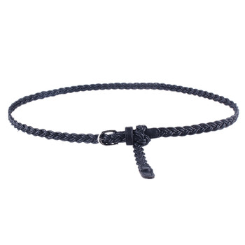 Women's punch-free ins style versatile woven pants belt