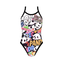 Zhouke parent-child swimwear girls one-piece triangle zoke panda professional training slim girl swimming mother-daughter swimwear