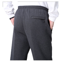 Casual trousers for middle-aged and elderly people autumn and winter style dad elastic waist trousers velvet and thickened spring and autumn style middle-aged mens trousers