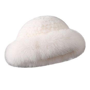 New rex rabbit fur woven fox trendy fur hat