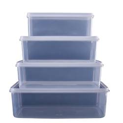 Refrigerator special food-grade transparent plastic box with lid sealed storage box rectangular commercial microwave