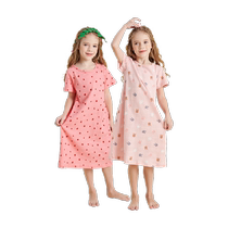 Breathable cotton girl sleeping dress pure cotton summer sleeping dress Princess Little Sleeper girl