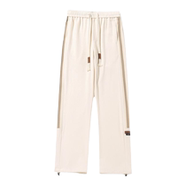 American casual pants for men in spring and autumn loose straight wide-leg sweatpants in autumn and winter velvet and thickened trendy brand sports pants