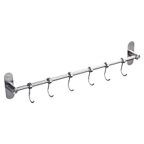 德国艾洛胜免打孔厨房挂杆挂钩304不锈钢勺子铲子置物抹布杆毛巾