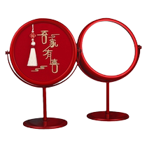 Wedding mirror red Chinese style handheld bride special wedding makeup mirror happy comb a pair of wedding supplies