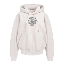 MardiMercredi Daisy Badge Embroidered Hoodie Sweatshirt College Style Unisex Couple Top