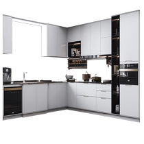 Oppein official cabinet customization minimalist light luxury cabinet home open overall kitchen cabinet integrated stove cabinet