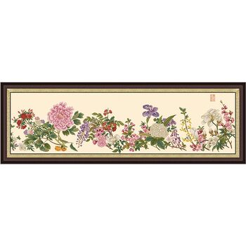 Ks cross stitch 2026 ດອກ peony ໃຫມ່ແມ່ນ elegant ແລະບັນຍາກາດຫ້ອງດໍາລົງຊີວິດແບບຈີນທີ່ມີຮູບພາກຮຽນ spring ແລະ embroidery threads ດ້ວຍຕົວທ່ານເອງ