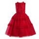 女童小提琴演出服酒红色生日公主裙儿童钢琴演奏晚礼服洋气蓬蓬裙