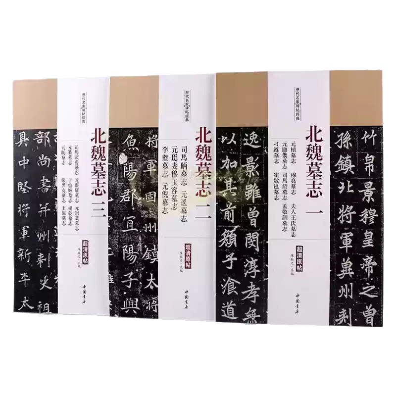 北魏墓誌百種 1帙10輯 完品1987年 第一版 上海書画出版 拓本 法帖 魏碑 北魏墓志全集(套装3册)碑帖超高清原帖8开本魏碑体字帖元桢墓志穆亮元遥
