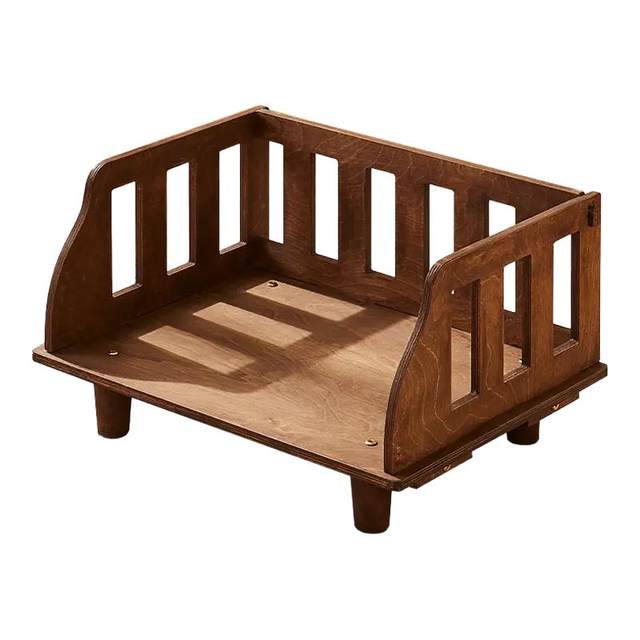 Dog bed, pet bed, small and medium-sized dog kennel, Teddy sleeping off the ground solid wood bed, removable and washable cat bed, universal for all seasons