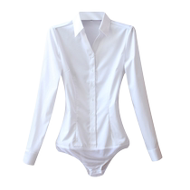 Anti-wrinkle no ironing temperament versatile slimming one-piece shirt womens matching top commuting professional white shirt