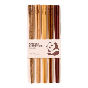 Cute cartoon wooden chopsticks for household use without paint and wax, children's chopsticks 2025 new style separate meal chopsticks for one person, one chopsticks for special chopsticks