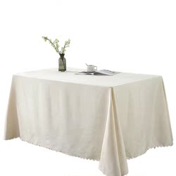 Customized cotton and linen conference room tablecloth office exhibition cloth setting table cloth solid color hotel restaurant rice white table cloth cloth art