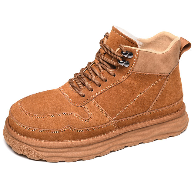 Golden Monkey fashionable men's boots plus velvet to keep warm 2025 new winter boots men's lightweight hiking boots outdoor boots for men