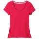 Pure cotton low-neck red T-shirt for women short-sleeved slim fit thin style