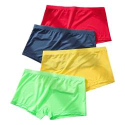 New summer unisex ice silk boxer briefs breathable ultra-thin transparent quick-drying sexy couple boxer shorts