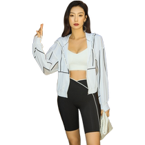 GIDI BOHO polar mint summer hooded long-sleeved sun protection jacket outdoor sports fitness yoga pants for women