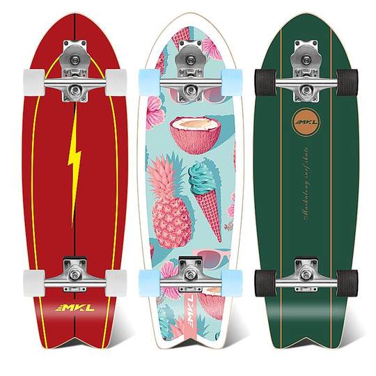 迈卡龙S7陆地冲浪板滑板初学者专业板路冲女生儿童成人免蹬陆冲板