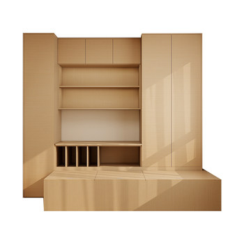 Quanyou whole house customized tatami bed tea table wardrobe integrated small apartment multifunctional tea room storage storage locker