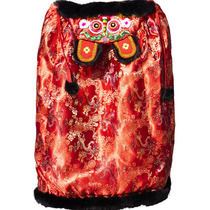 Chinese style handmade black rabbit fur tiger head cloak baby cloak cotton thickened shawl autumn and winter soft blanket