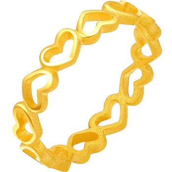 Saturday fortune gold sweetheart ring women's pure gold priced sweet and cool girl series as a holiday gift for your girlfriend