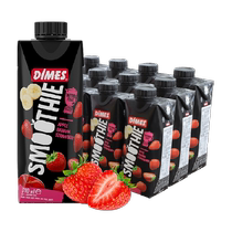 DIMES smoothie NFC100% strawberry juice mixed juice 310MLX12 no additives meal replacement red