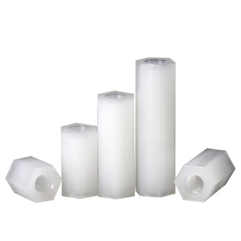 ຖັນ Nylon M2M3M4M5 double-pass nylon hexagonal column isolation column plastic insulating support column PC board spacer stud