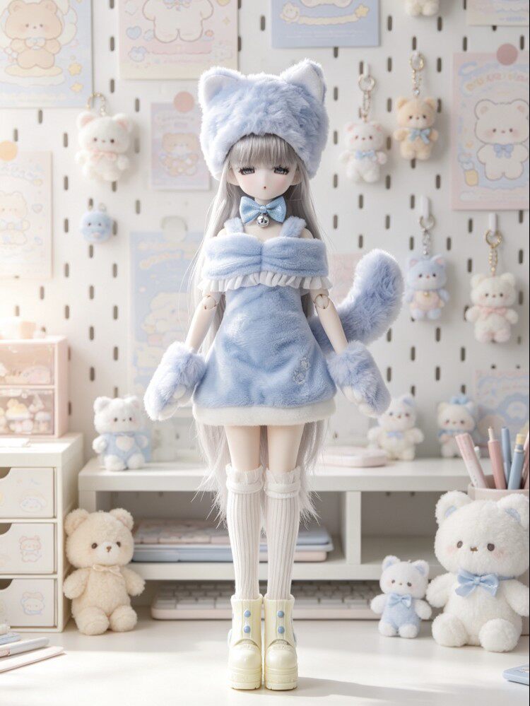 ตุ๊กตาบลายธ์ Ob24 ร่างกายรุ่นแรก Azone สไตล์หวาน เสื้อผ้าตุ๊กตารุ่นที่สี่ ชุดเดรสหกชิ้นพิเศษ เสื้อกั๊กกีฬาลายตัวอักษร