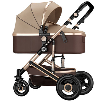 Baby stroller can sit, lie down, lightweight, foldable, two-way