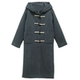 Huanghuangjia college style horn button hooded coat for women