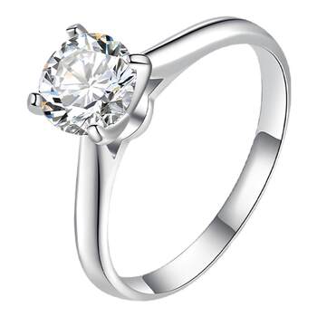 Topmiya cultured diamond 18k classic four-prong diamond ring