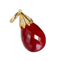 Ruohua Jewelry Dazzling Ruby Universal Clasp Pendant 18K Gold Colorful Gift