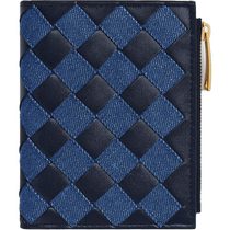 BOTTEGA VENETA Bottega Veneta 2024 new womens INTRECCIATO woven small bi-fold wallet