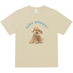 high rain summer cartoon letter puppy versatile short-sleeved T-shirt for men and women niche design ເສື້ອທີເຊີດຝ້າຍບໍລິສຸດ